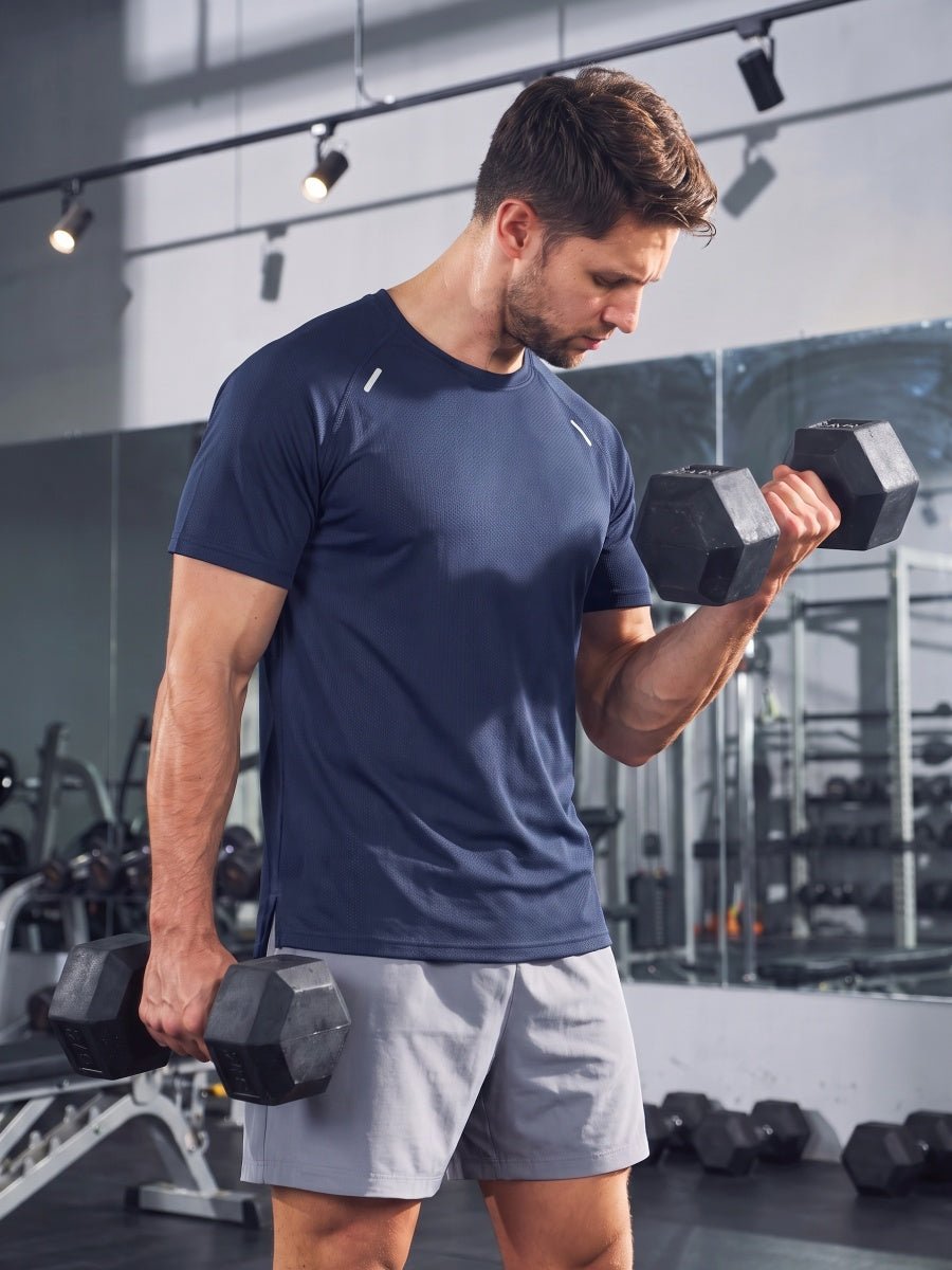TACVASEN Royal Blue Men's Dry Fit Shirts Mesh Short Sleeve Athletic