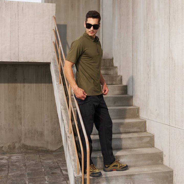 Men's Dry Fit UPF 50+ Golf Workwear Tactical Polo Shirt - AT24M3204
