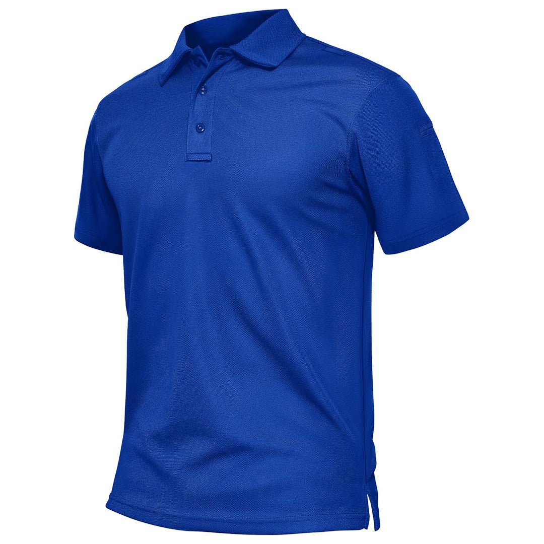 TACVASEN Colorblue Men's Dry Fit UPF 50+ Golf Workwear Tactical Polo Shirt