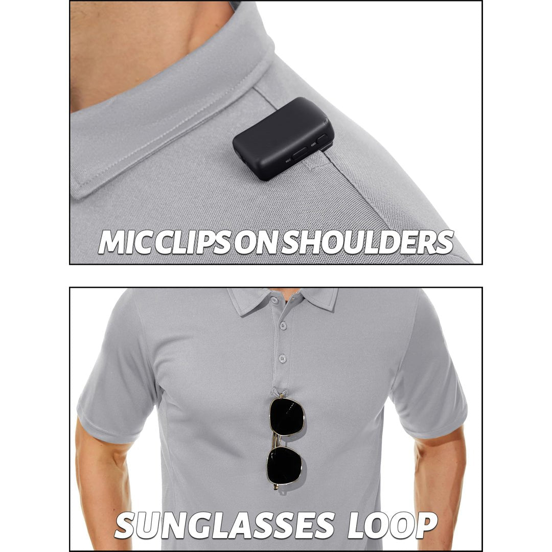 TACVASEN Light Gray Men's Dry Fit UPF 50+ Golf Workwear Tactical Polo Shirt
