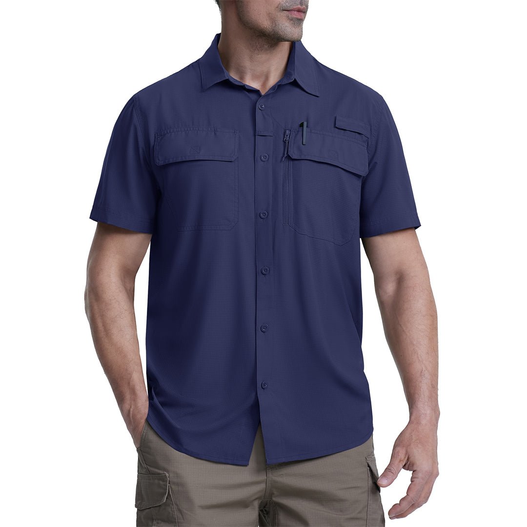 TACVASEN Navy Fishing Shirt UPF 50+ Lightweight Outdoor Shirt