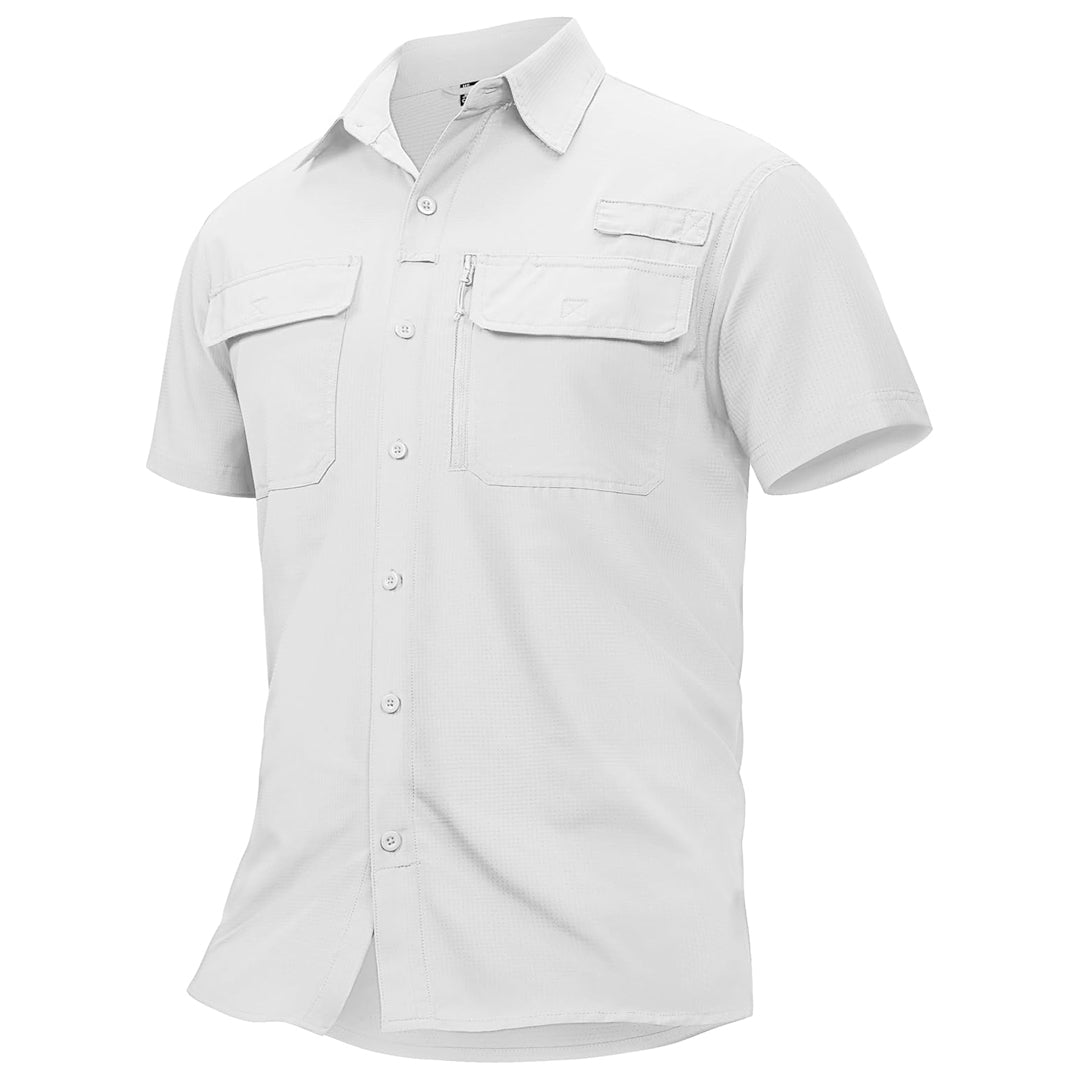 TACVASEN White Fishing Shirt UPF 50+ Lightweight Outdoor Shirt