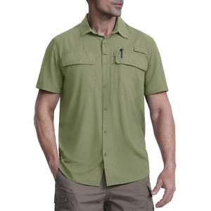 TACVASEN Light Green Fishing Shirt UPF 50+ Lightweight Outdoor Shirt