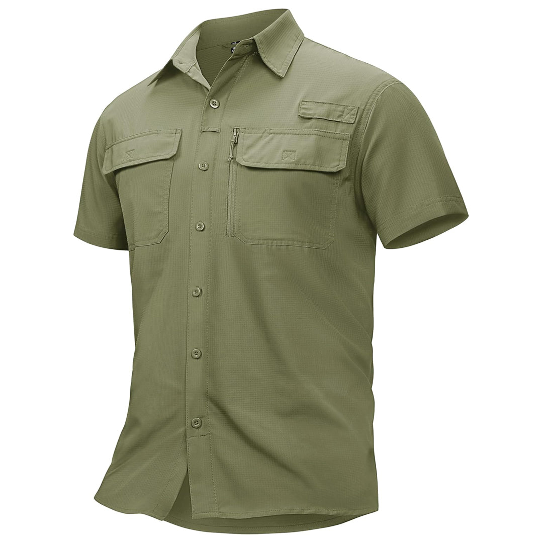 TACVASEN Light Green Fishing Shirt UPF 50+ Lightweight Outdoor Shirt