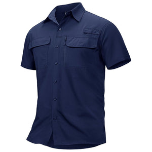 TACVASEN Navy Fishing Shirt UPF 50+ Lightweight Outdoor Shirt