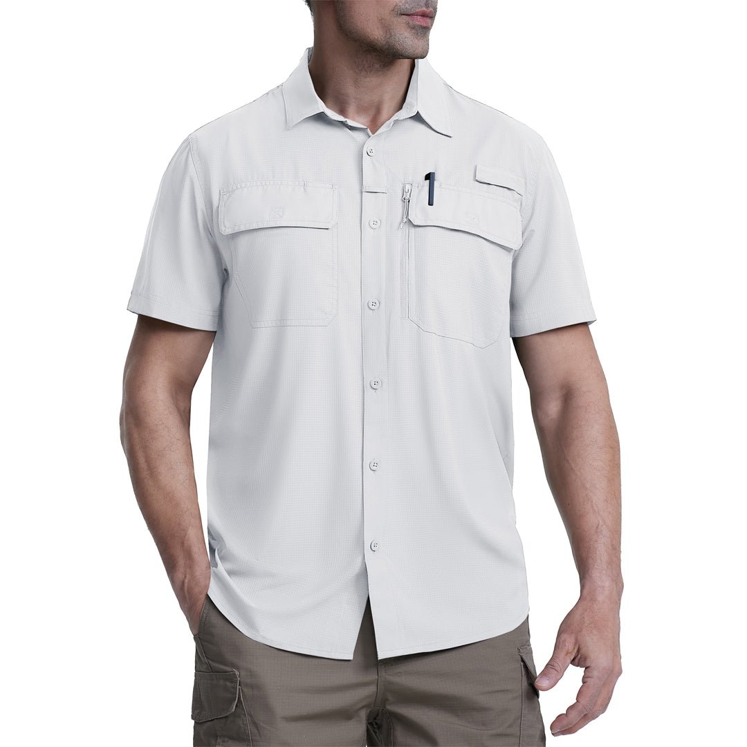 TACVASEN White Fishing Shirt UPF 50+ Lightweight Outdoor Shirt