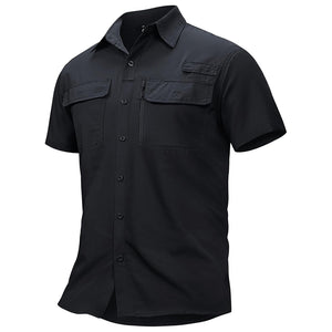 TACVASEN Black Fishing Shirt UPF 50+ Lightweight Outdoor Shirt