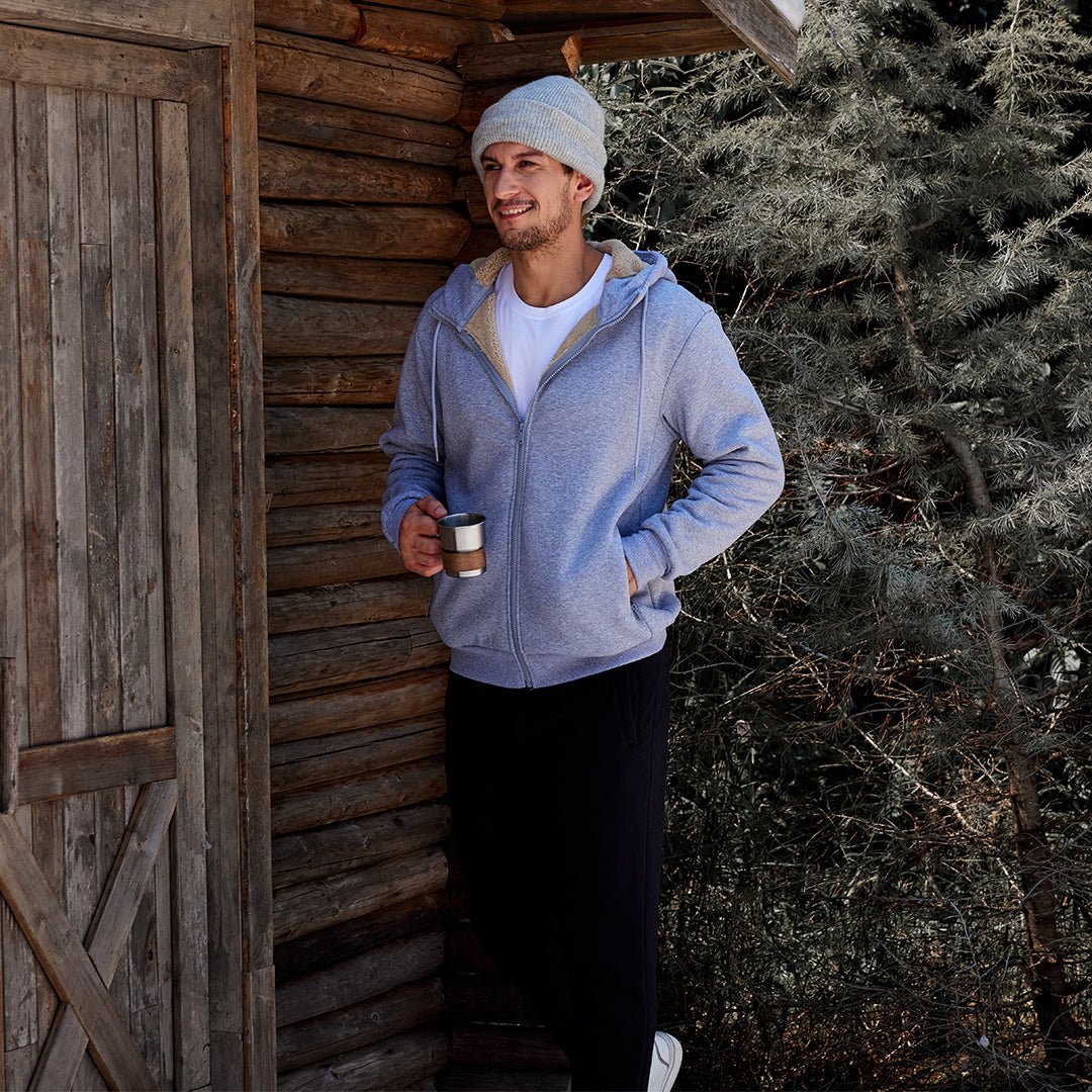 TACVASEN Khaki Men's Fleece Hoodie Jacket Windproof Winter Coats