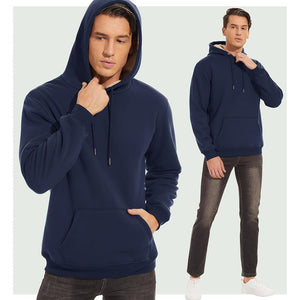 TACVASEN Navy Men's Fleece Hoodie Thick Fleece Lined Sweatshirt