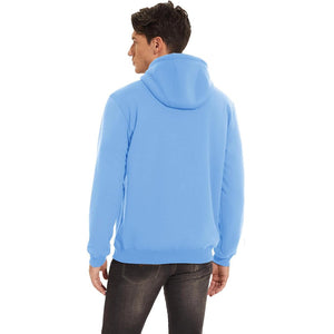 TACVASEN Sky Blue Men's Fleece Hoodie Thick Fleece Lined Sweatshirt