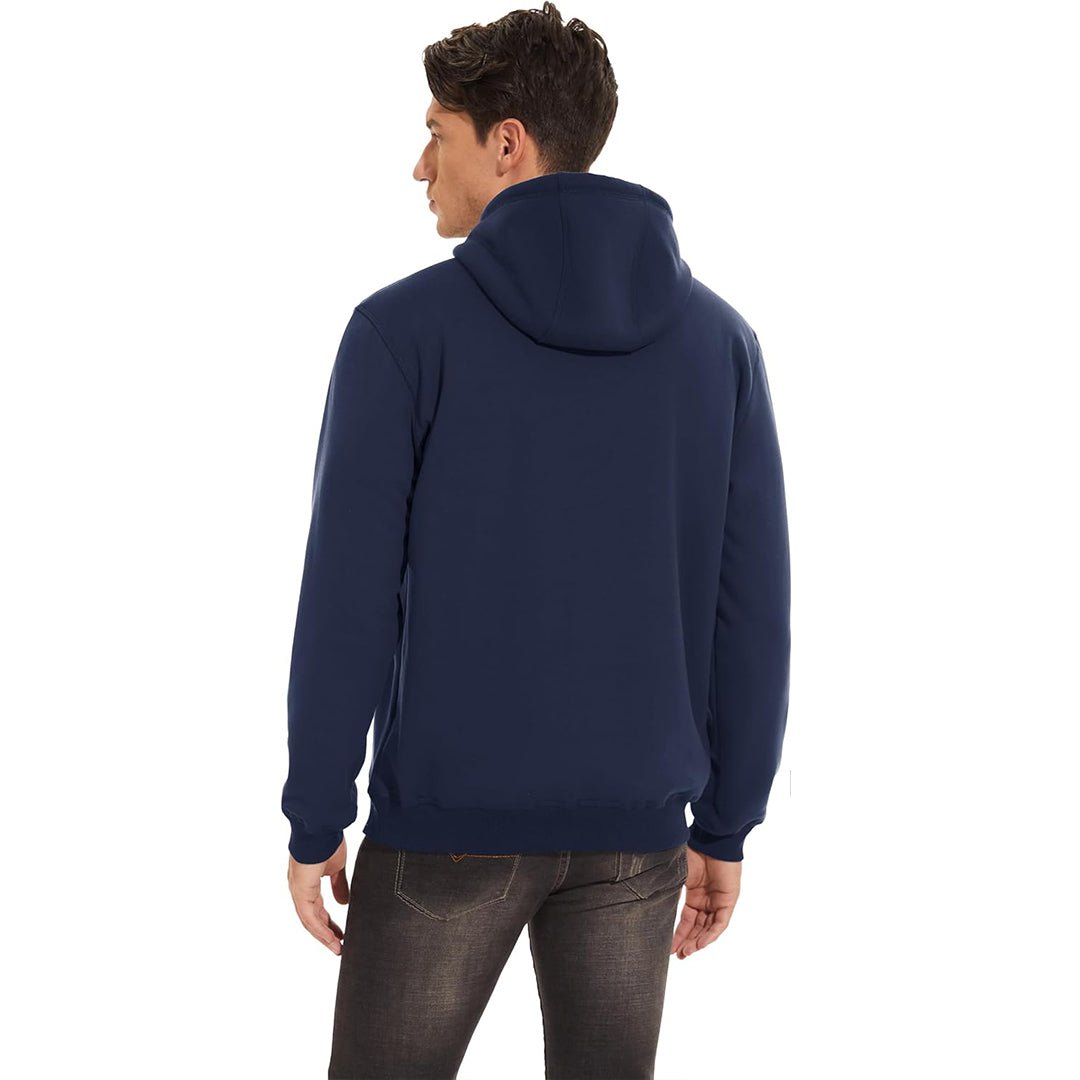 TACVASEN Navy Men's Fleece Hoodie Thick Fleece Lined Sweatshirt