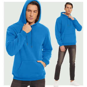 TACVASEN Blue Green Men's Fleece Hoodie Thick Fleece Lined Sweatshirt