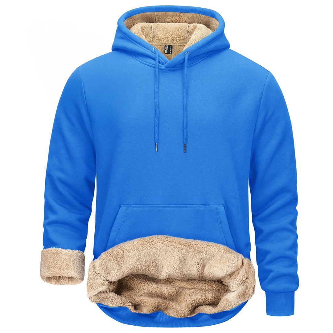 TACVASEN Azure Men's Fleece Hoodie Thick Fleece Lined Sweatshirt