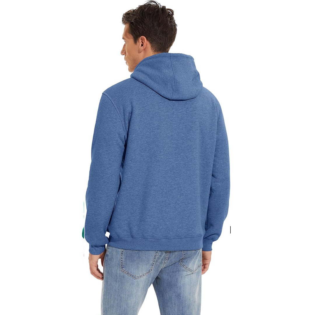 TACVASEN Blue Men's Fleece Hoodie Thick Fleece Lined Sweatshirt