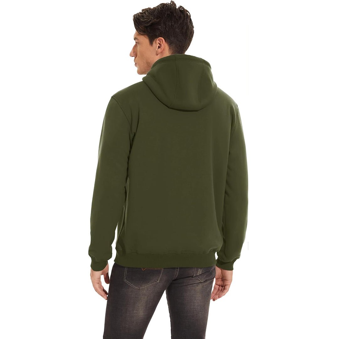 TACVASEN Army Green Men's Fleece Hoodie Thick Fleece Lined Sweatshirt