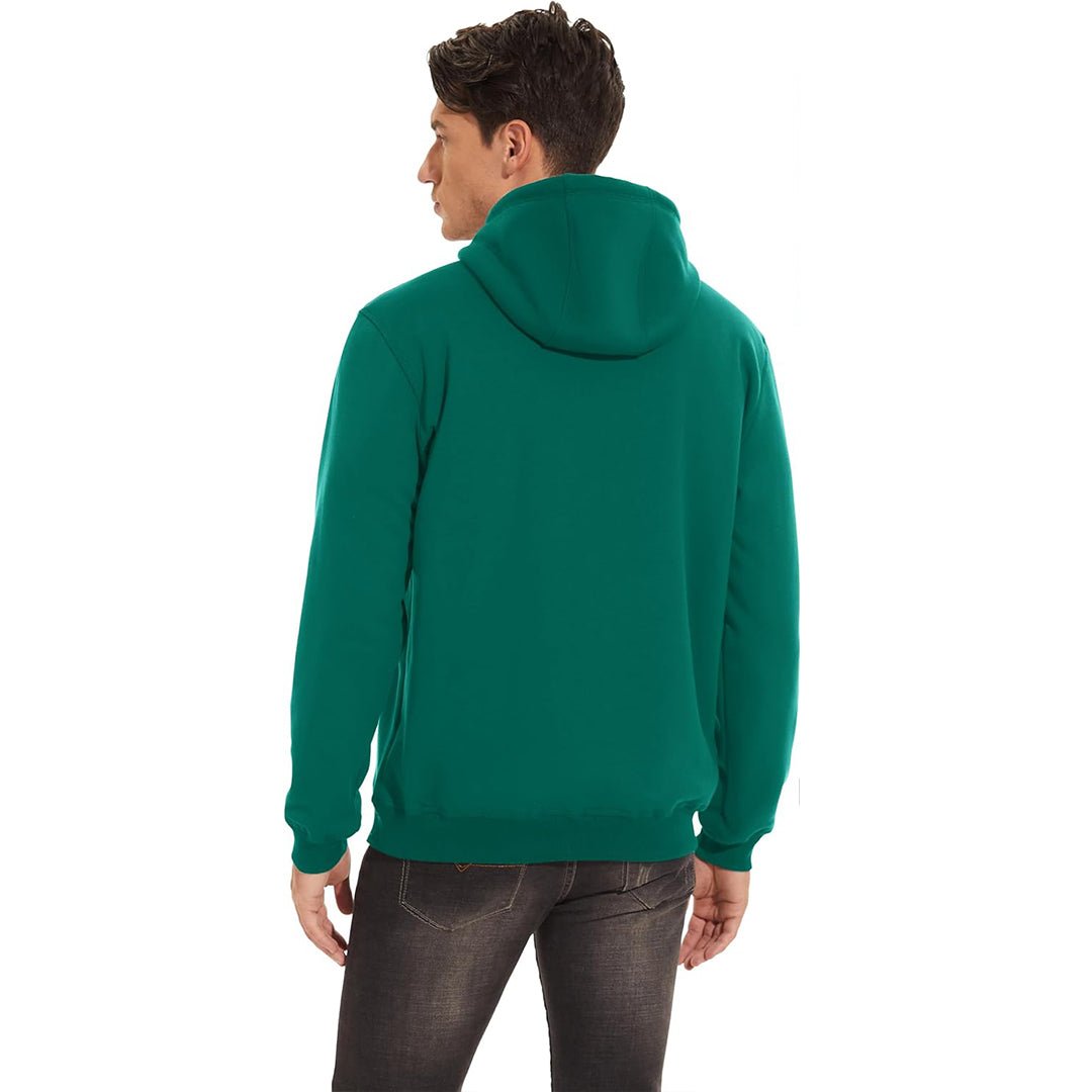 TACVASEN Emerald Green Men's Fleece Hoodie Thick Fleece Lined Sweatshirt