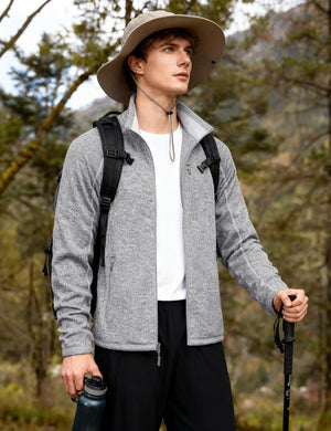 TACVASEN White Fleece Jacket Full Zip Casual Outdoor Wear