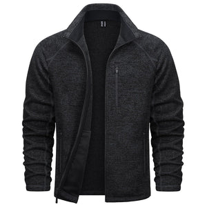 TACVASEN Black Fleece Jacket Full Zip Casual Outdoor Wear