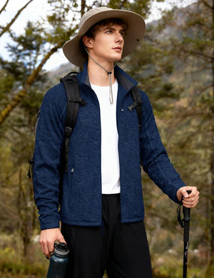 TACVASEN Navy Fleece Jacket Full Zip Casual Outdoor Wear