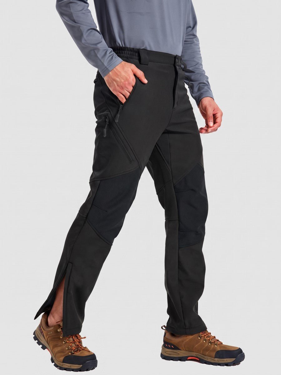 TACVASEN Black Men's Fleece Lined Snow Ski Waterproof Pants