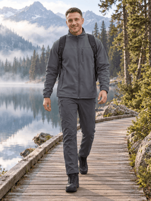 TACVASEN Dark Grey Men's Fleece Lined Softshell Waterproof Outdoor Jackets