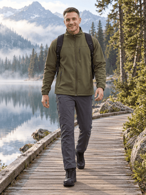 TACVASEN Army Green Men's Fleece Lined Softshell Waterproof Outdoor Jackets