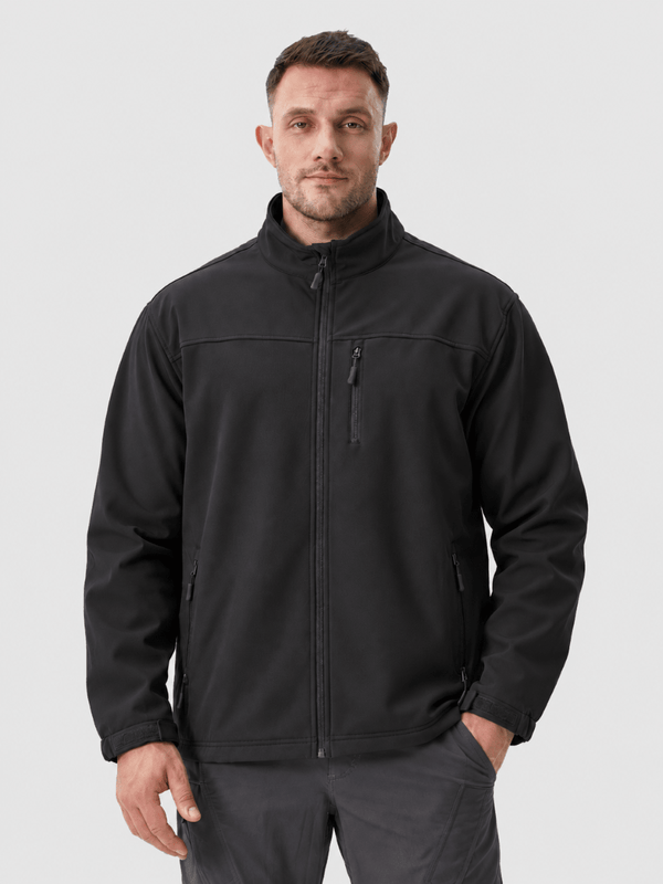TACVASEN Black Men's Fleece Lined Softshell Waterproof Outdoor Jackets