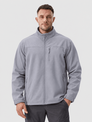 TACVASEN Light Grey Men's Fleece Lined Softshell Waterproof Outdoor Jackets