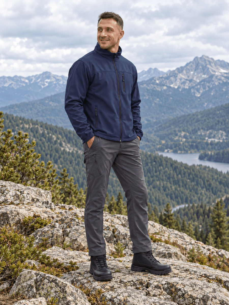 TACVASEN Navy Men's Fleece Lined Softshell Waterproof Outdoor Jackets