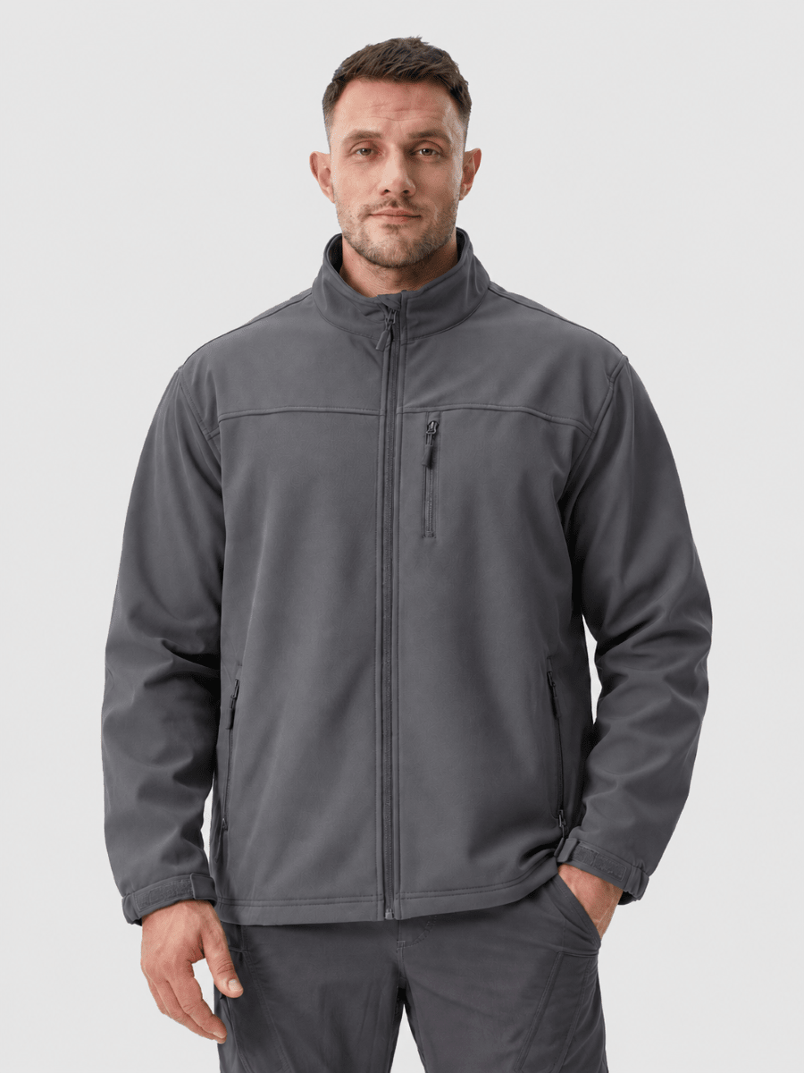 TACVASEN Dark Grey Men's Fleece Lined Softshell Waterproof Outdoor Jackets