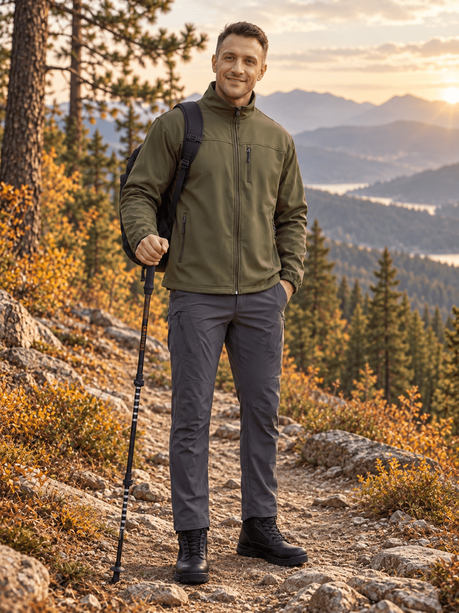 TACVASEN Army Green Men's Fleece Lined Softshell Waterproof Outdoor Jackets