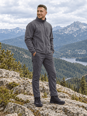 TACVASEN Dark Grey Men's Fleece Lined Softshell Waterproof Outdoor Jackets