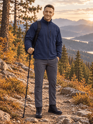 TACVASEN Navy Men's Fleece Lined Softshell Waterproof Outdoor Jackets