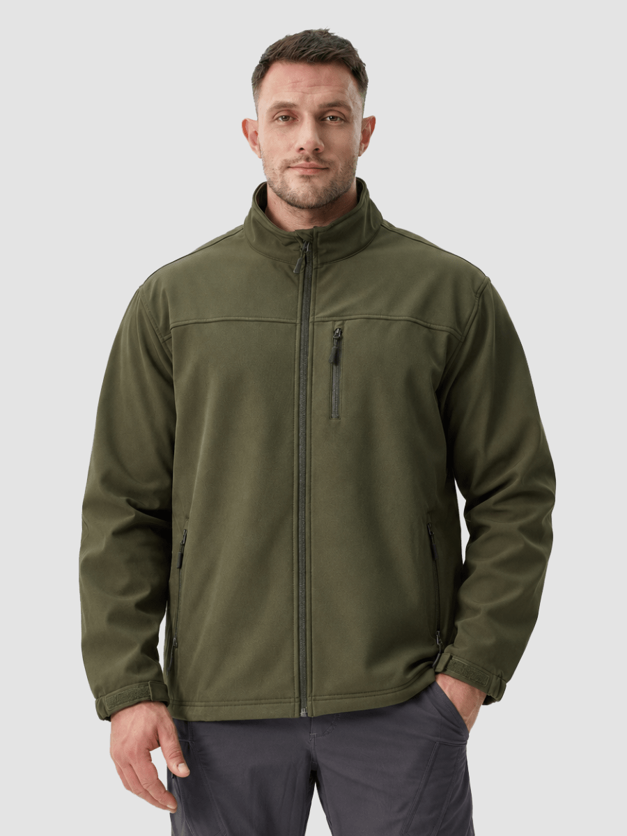 TACVASEN Army Green Men's Fleece Lined Softshell Waterproof Outdoor Jackets