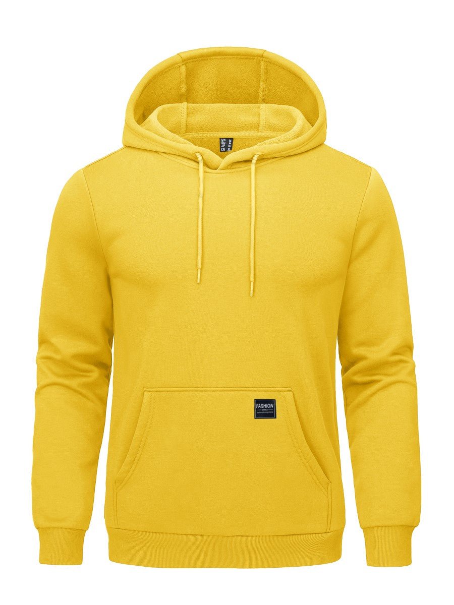 TACVASEN Yellow Men's Fleece Lined Sweatshirt Hoodies