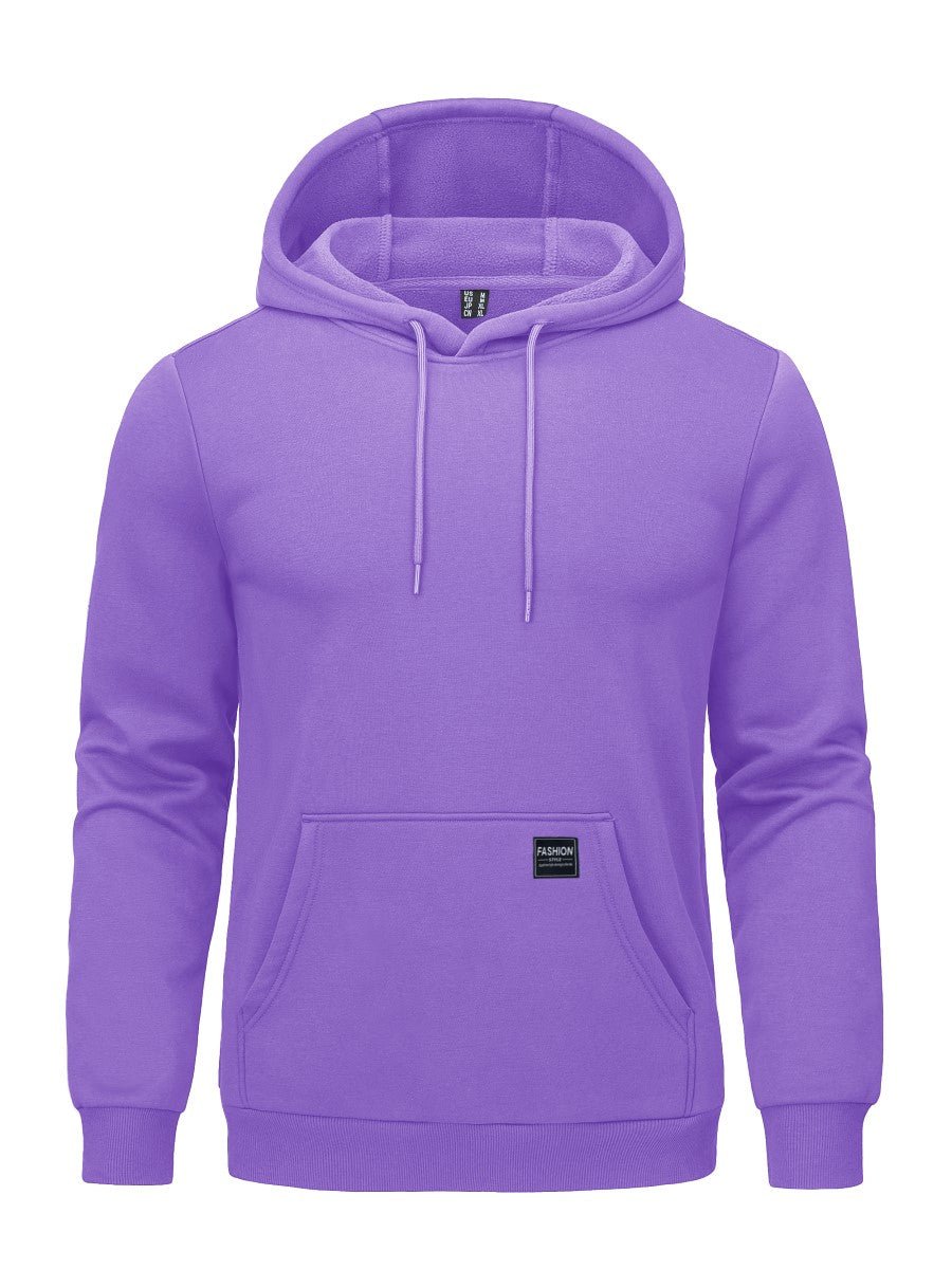 TACVASEN Light Purple Men's Fleece Lined Sweatshirt Hoodies