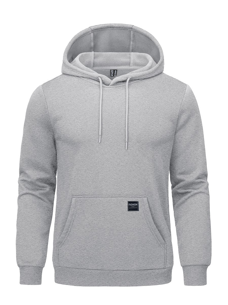 TACVASEN Light Grey Men's Fleece Lined Sweatshirt Hoodies
