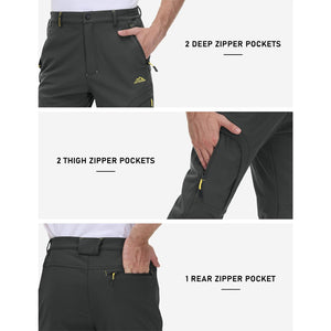 TACVASEN Khaki Insulated Fleece Lined Outdoor Snow Pants