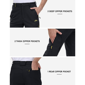 TACVASEN Khaki Insulated Fleece Lined Outdoor Snow Pants