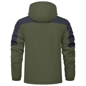 TACVASEN Green Grey Fleece Lined Waterproof Winter Ski Jacket