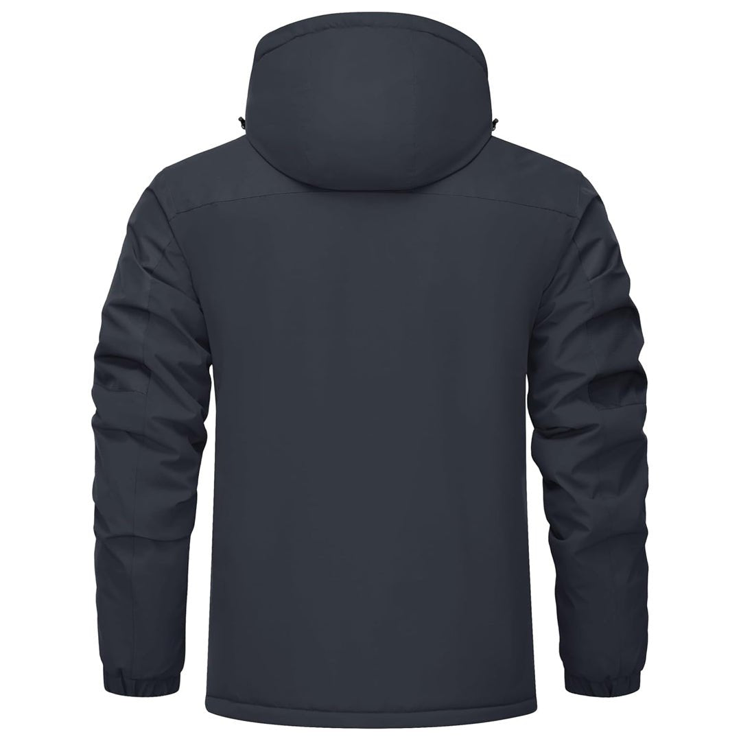TACVASEN Grey Fleece Lined Waterproof Winter Ski Jacket