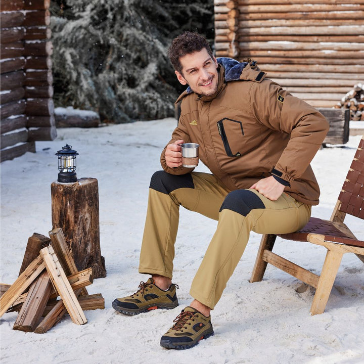 Men’s Fleece Lined Windproof Water Resistant Ski Pants - 996D