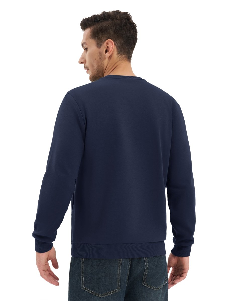 TACVASEN Navy Men's Fleece Pullover Sweatshirt With Zipper Pockets