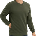TACVASEN Army Green Men's Fleece Pullover Sweatshirt With Zipper Pockets