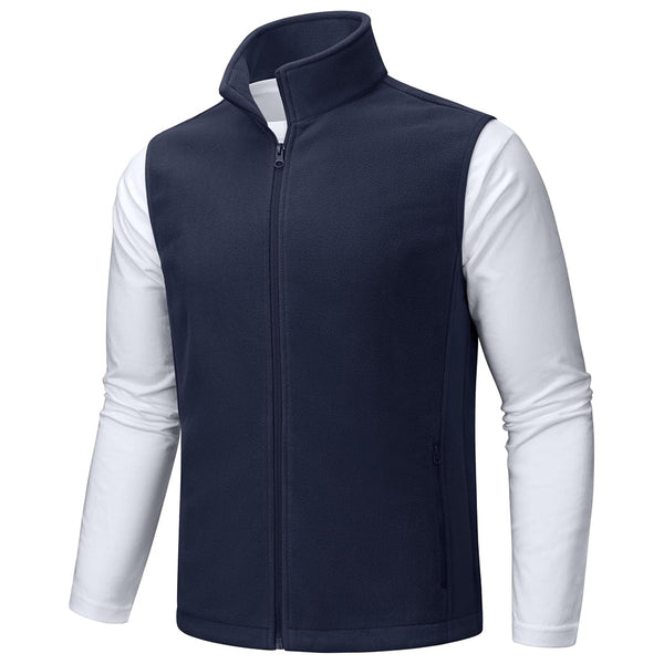 TACVASEN Navy Fleece Vest Sleeveless Outdoor Hiking Jacket