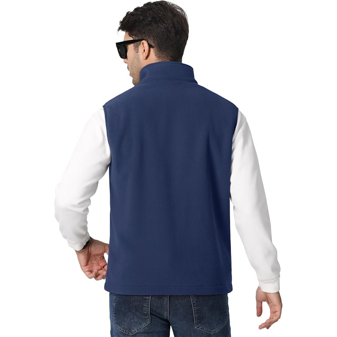 TACVASEN Royal Blue Fleece Vest Sleeveless Outdoor Hiking Jacket