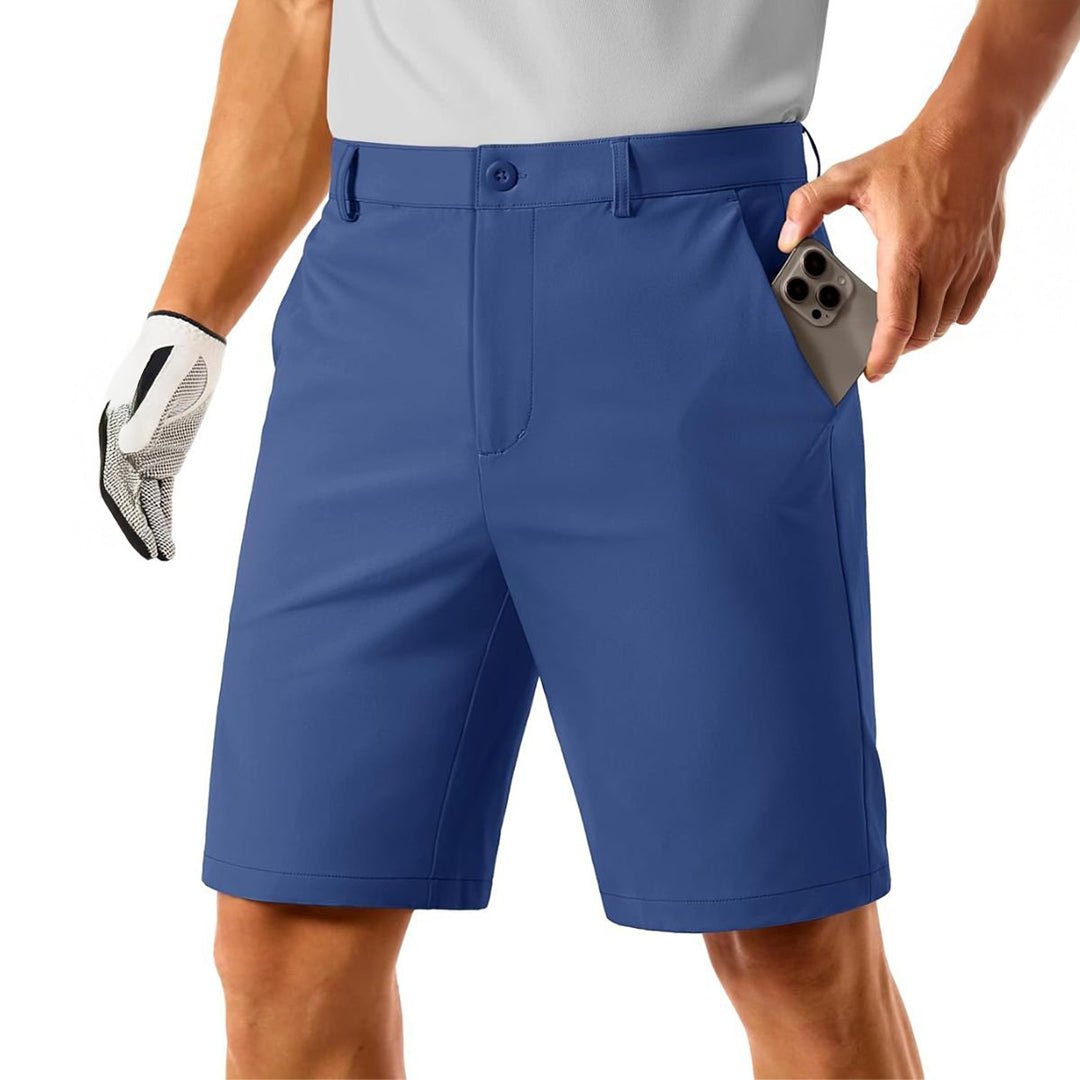 TACVASEN Blue Grey Men's Golf Quick Dry Casual Flat Front Shorts with 4 Pockets