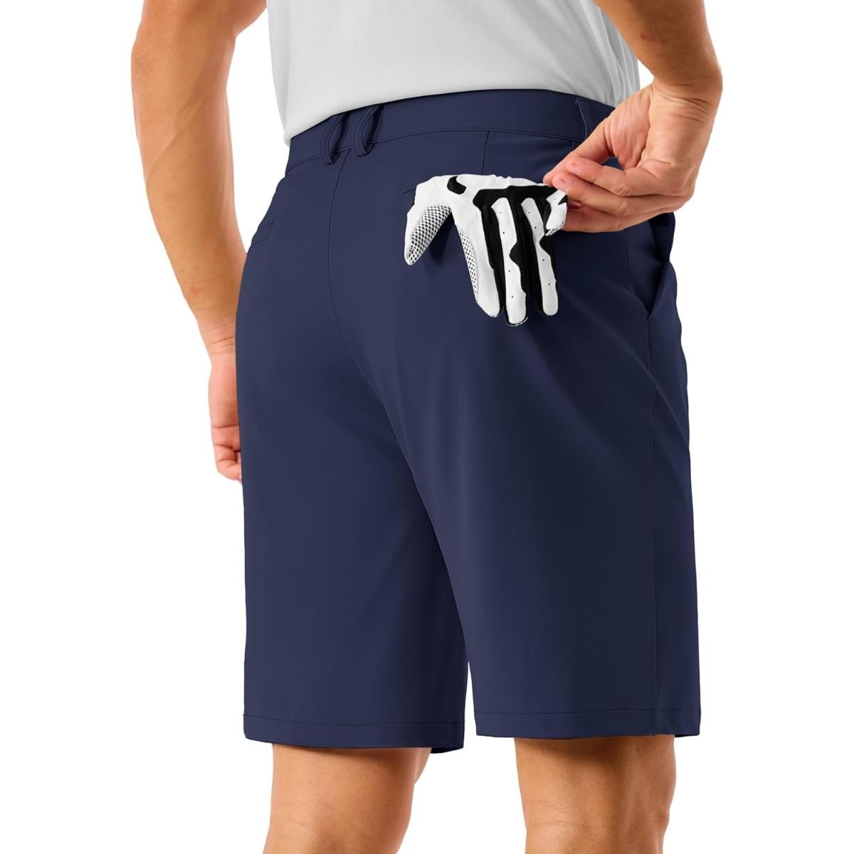 TACVASEN Navy Men's Golf Quick Dry Casual Flat Front Shorts with 4 Pockets