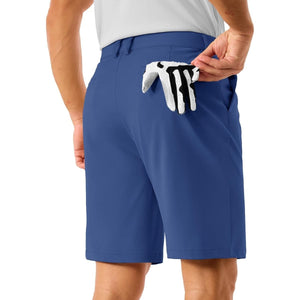TACVASEN Blue Grey Men's Golf Quick Dry Casual Flat Front Shorts with 4 Pockets