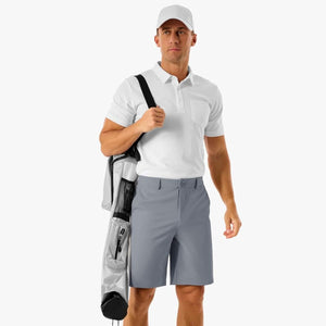 TACVASEN Light Grey Men's Golf Quick Dry Casual Flat Front Shorts with 4 Pockets